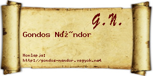 Gondos Nándor névjegykártya