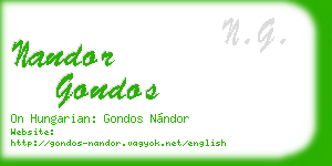 nandor gondos business card